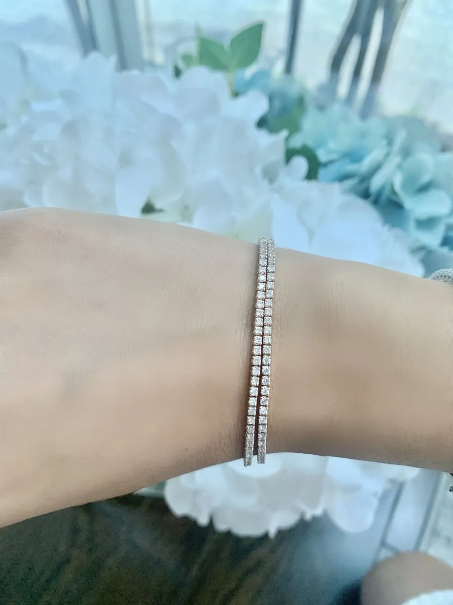 Diamond Tennis Choker   Double Wrap Tennis Bracelet