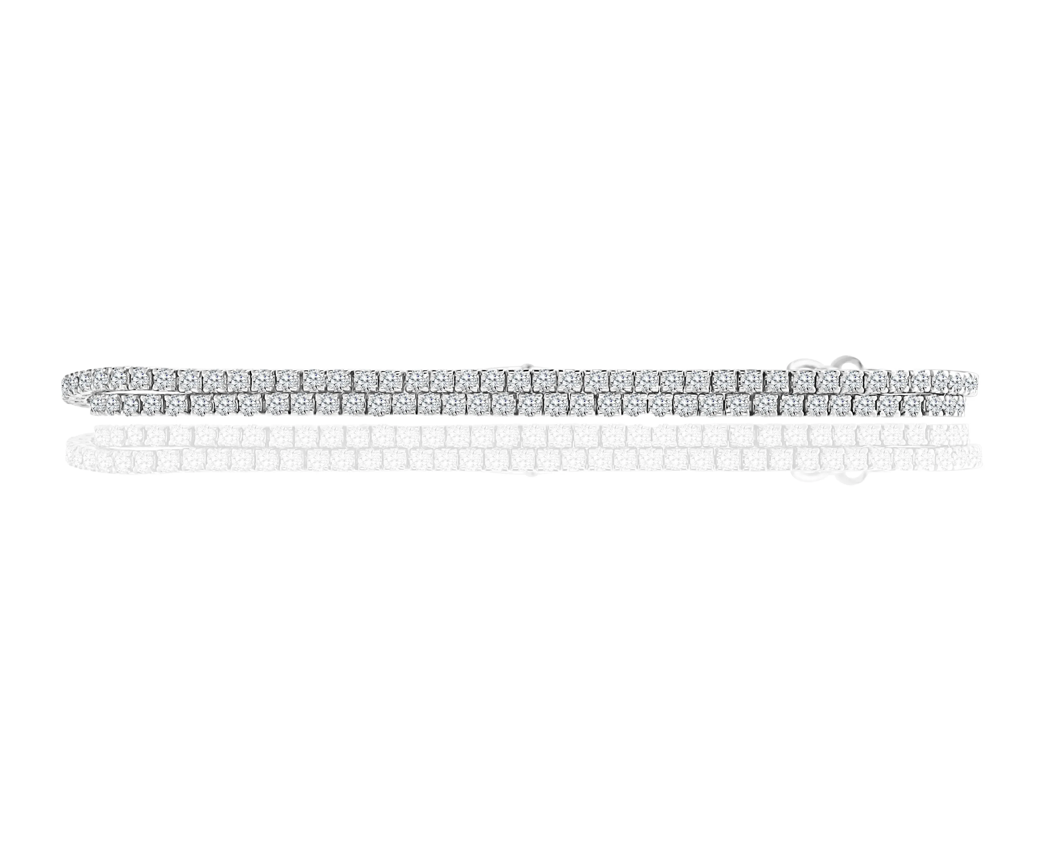 Diamond Tennis Choker   Double Wrap Tennis Bracelet