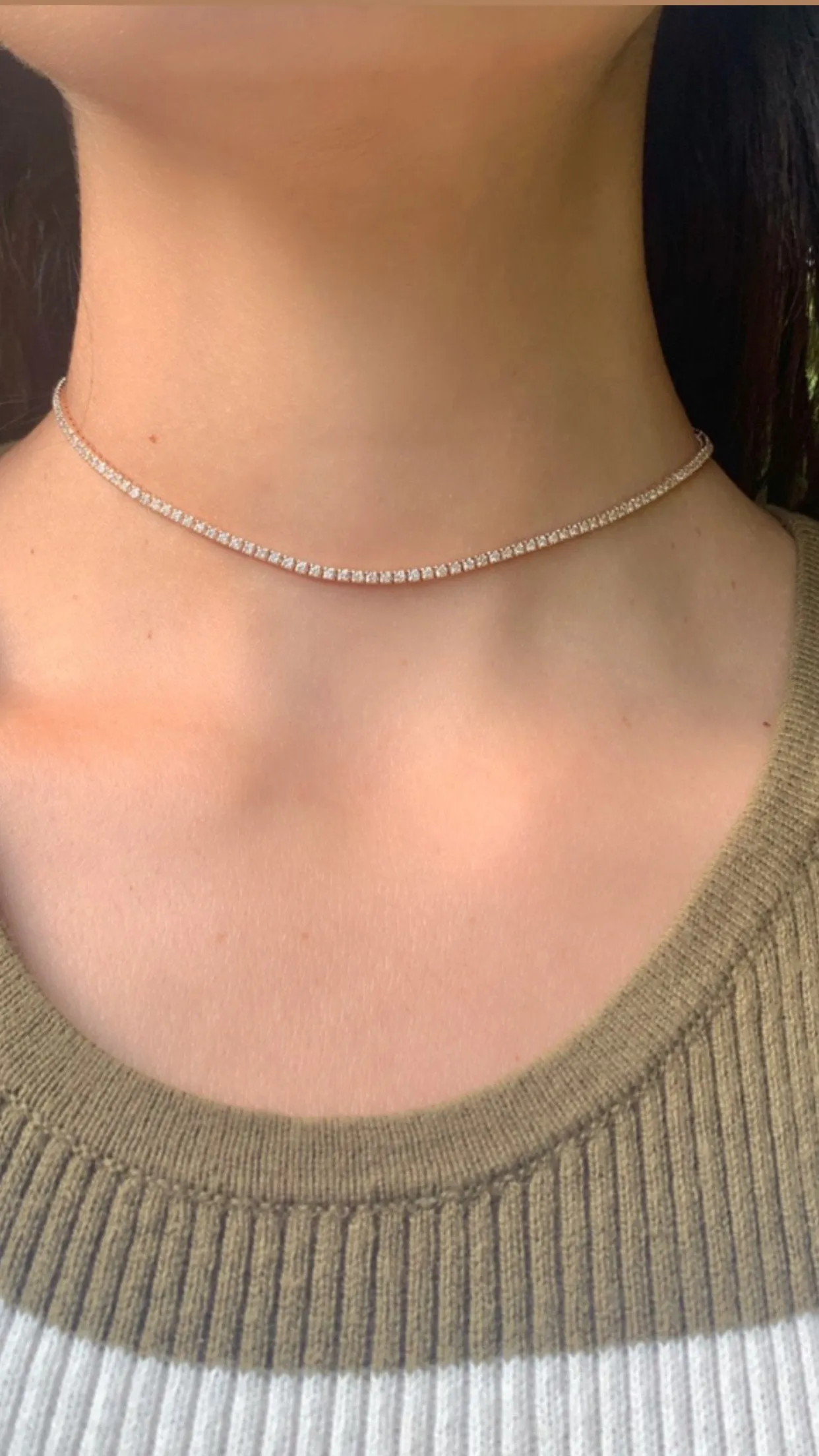 Diamond Tennis Choker   Double Wrap Tennis Bracelet