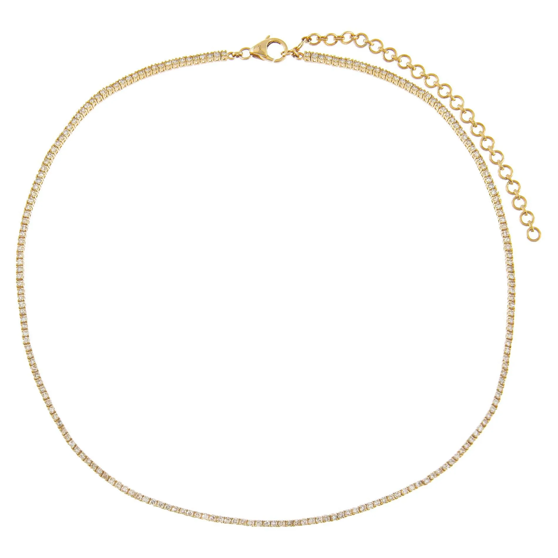 Diamond Thin Tennis Choker 14K