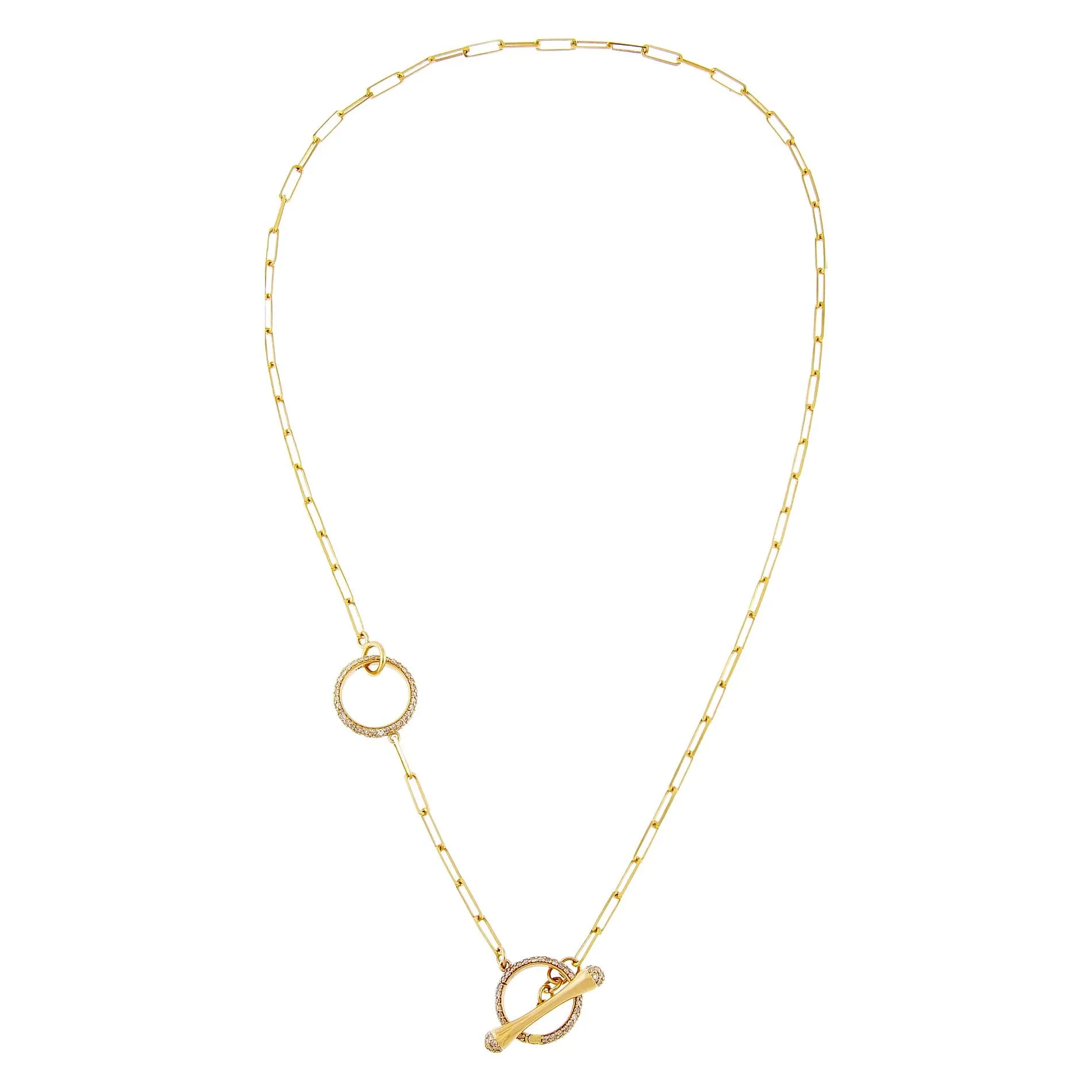 Diamond Toggle Link Lariat 14K