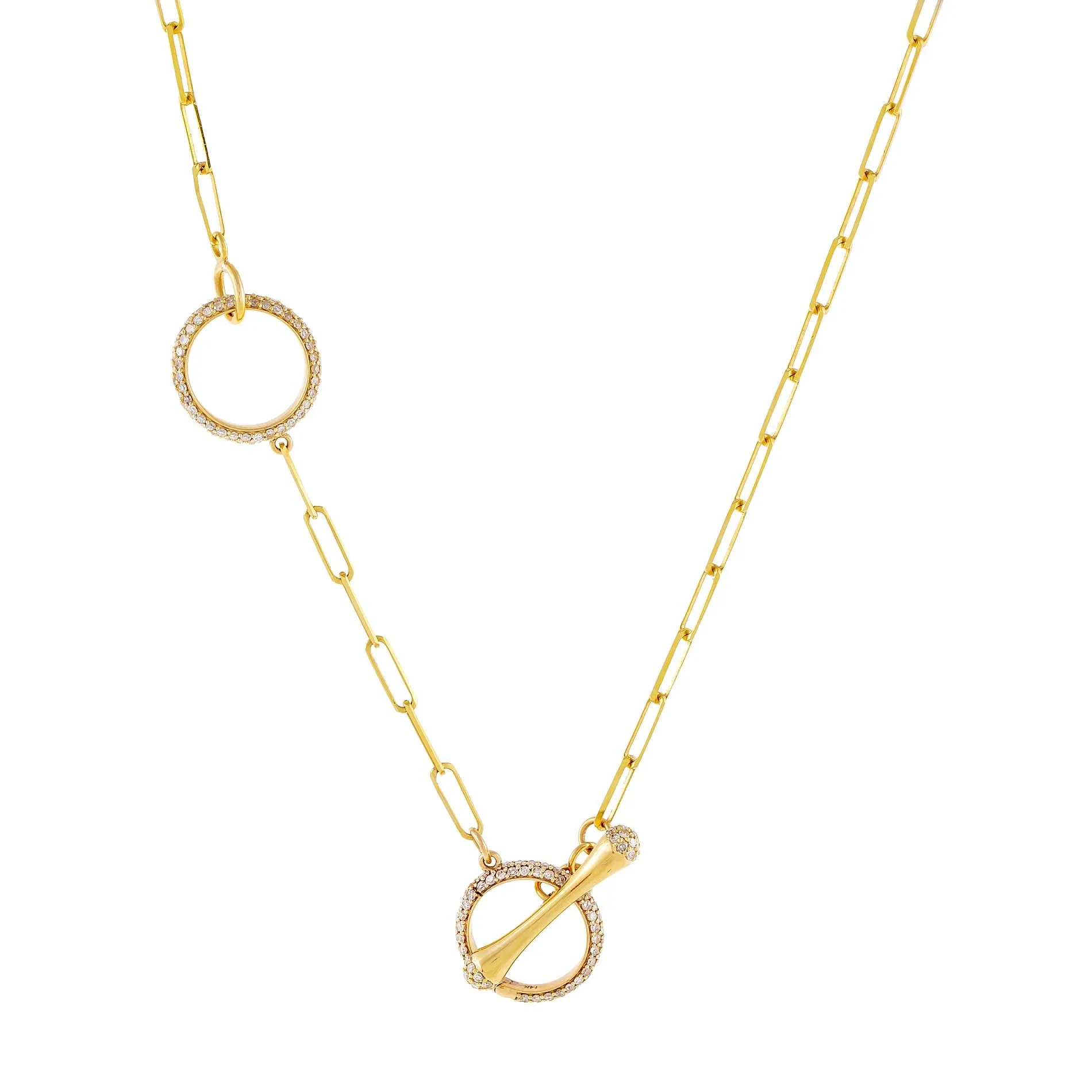 Diamond Toggle Link Lariat 14K