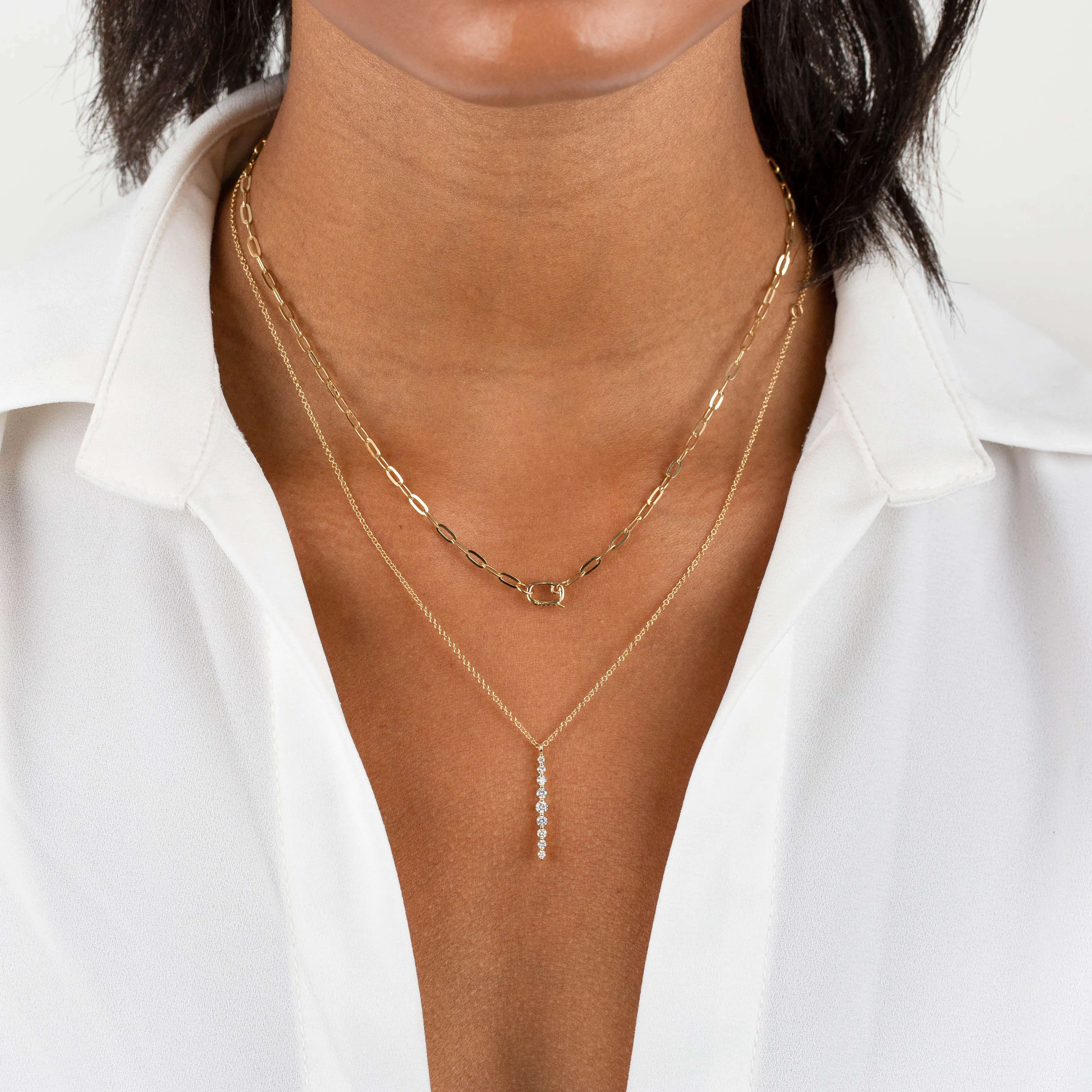 Diamond Toggle Link Necklace 14K