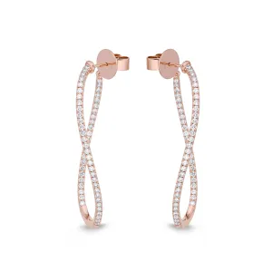 Diamond Twist Hoops 1.53 Carat Total Weight