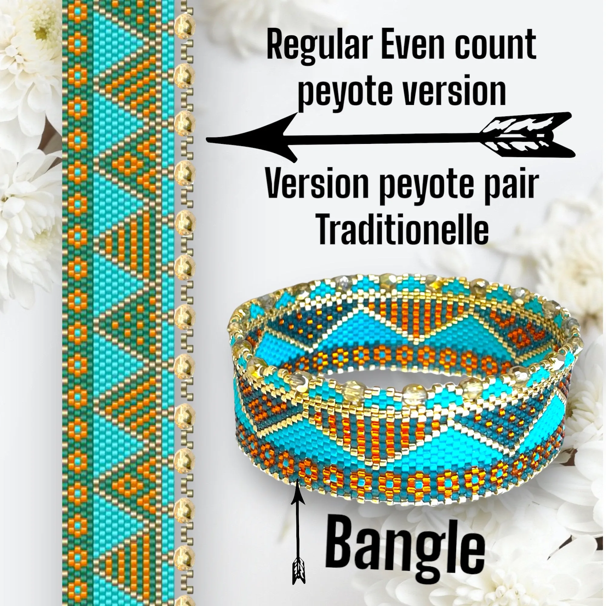 DIY Vertical Peyote Pattern - Bracelet BIARRITZ
