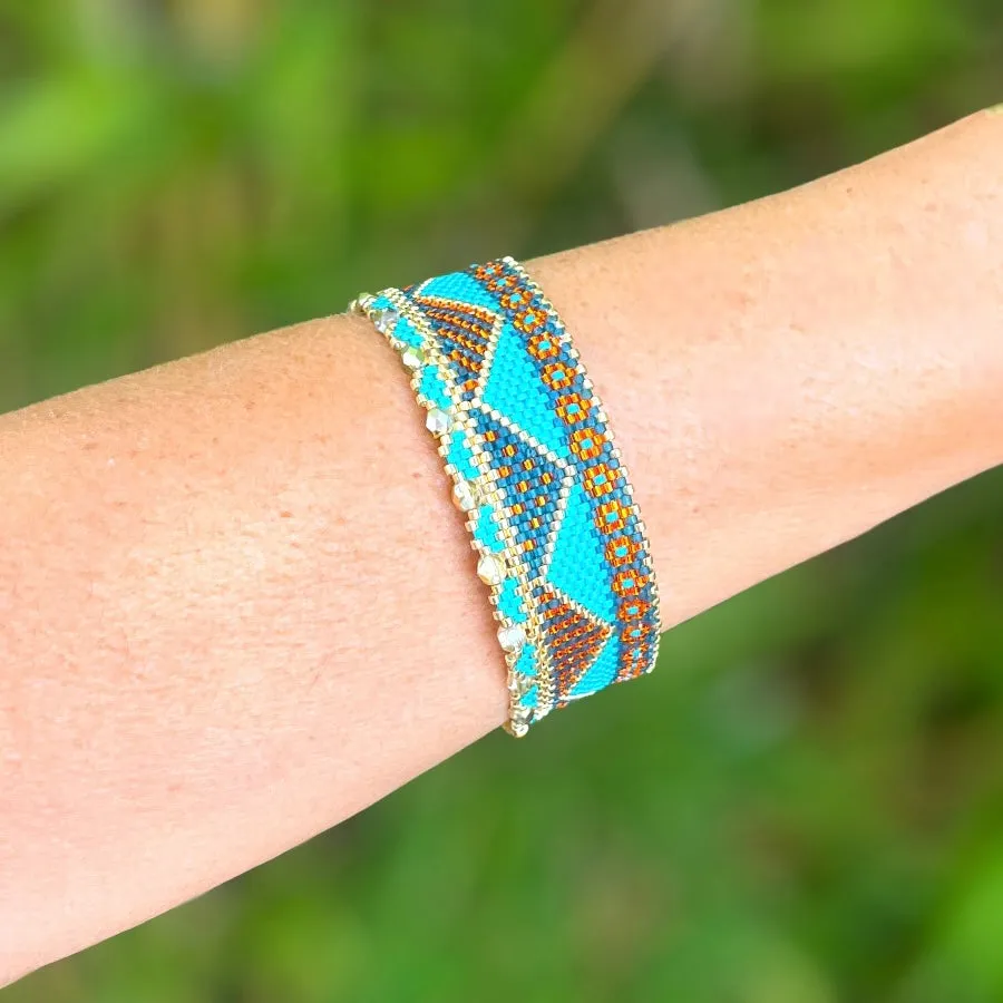 DIY Vertical Peyote Pattern - Bracelet BIARRITZ