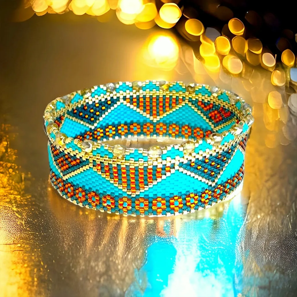 DIY Vertical Peyote Pattern - Bracelet BIARRITZ