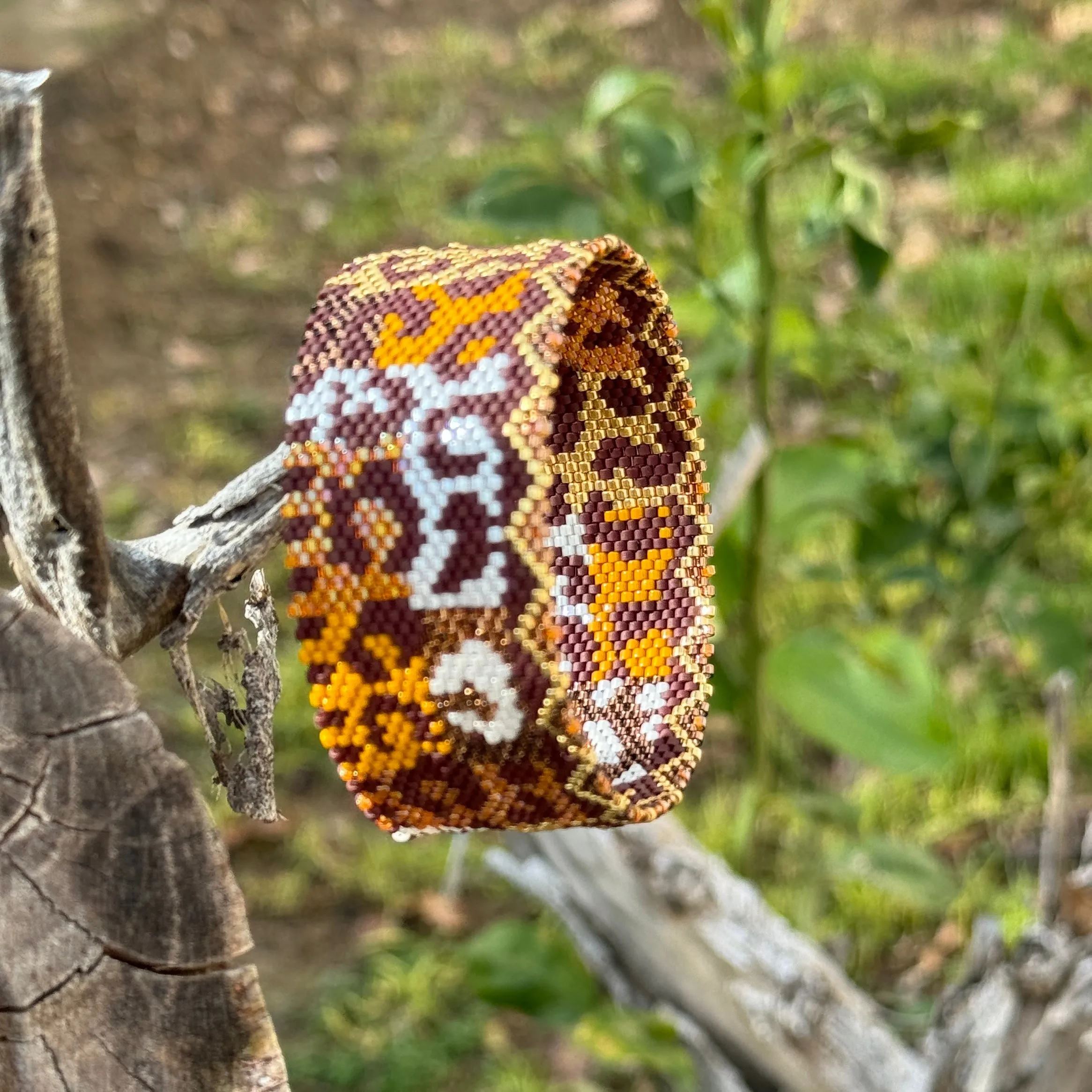 DIY Vertical Peyote Pattern - Bracelet JUNGLE WHISPER