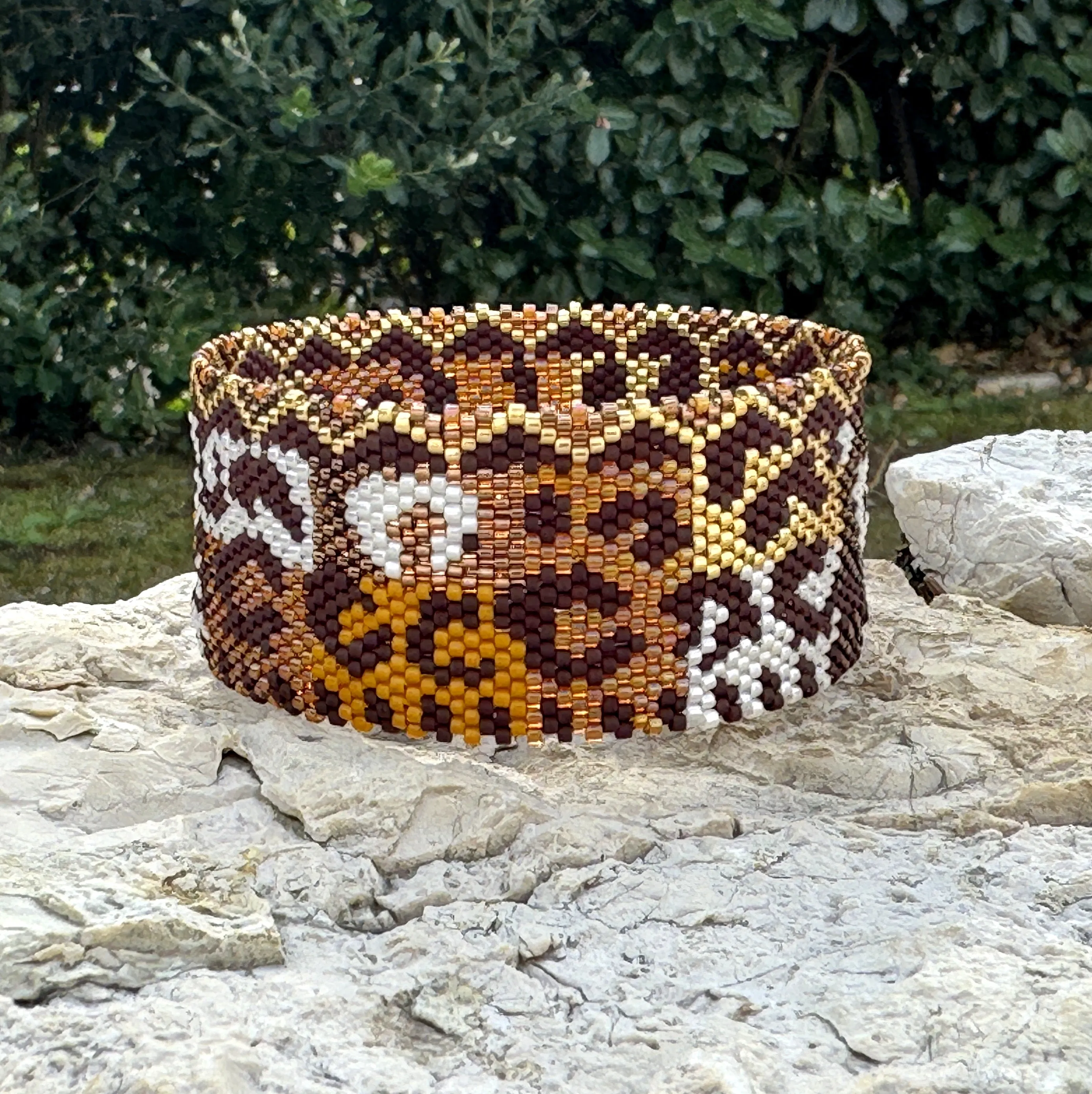 DIY Vertical Peyote Pattern - Bracelet JUNGLE WHISPER