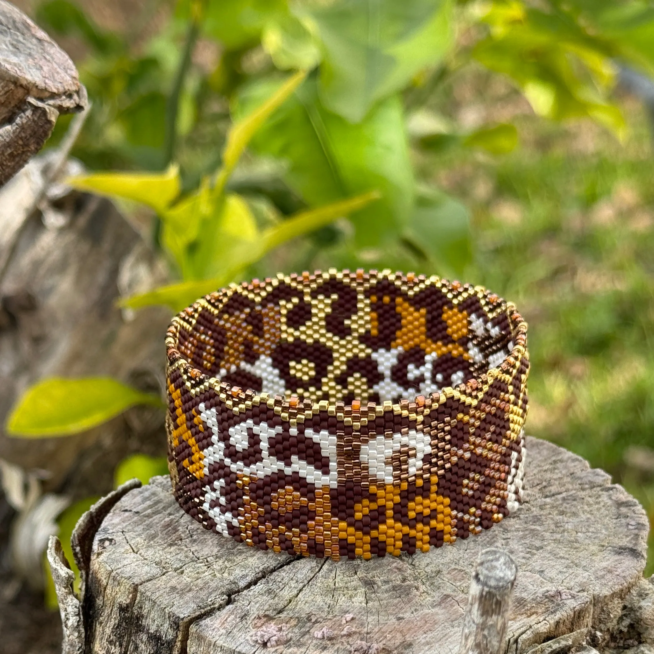 DIY Vertical Peyote Pattern - Bracelet JUNGLE WHISPER