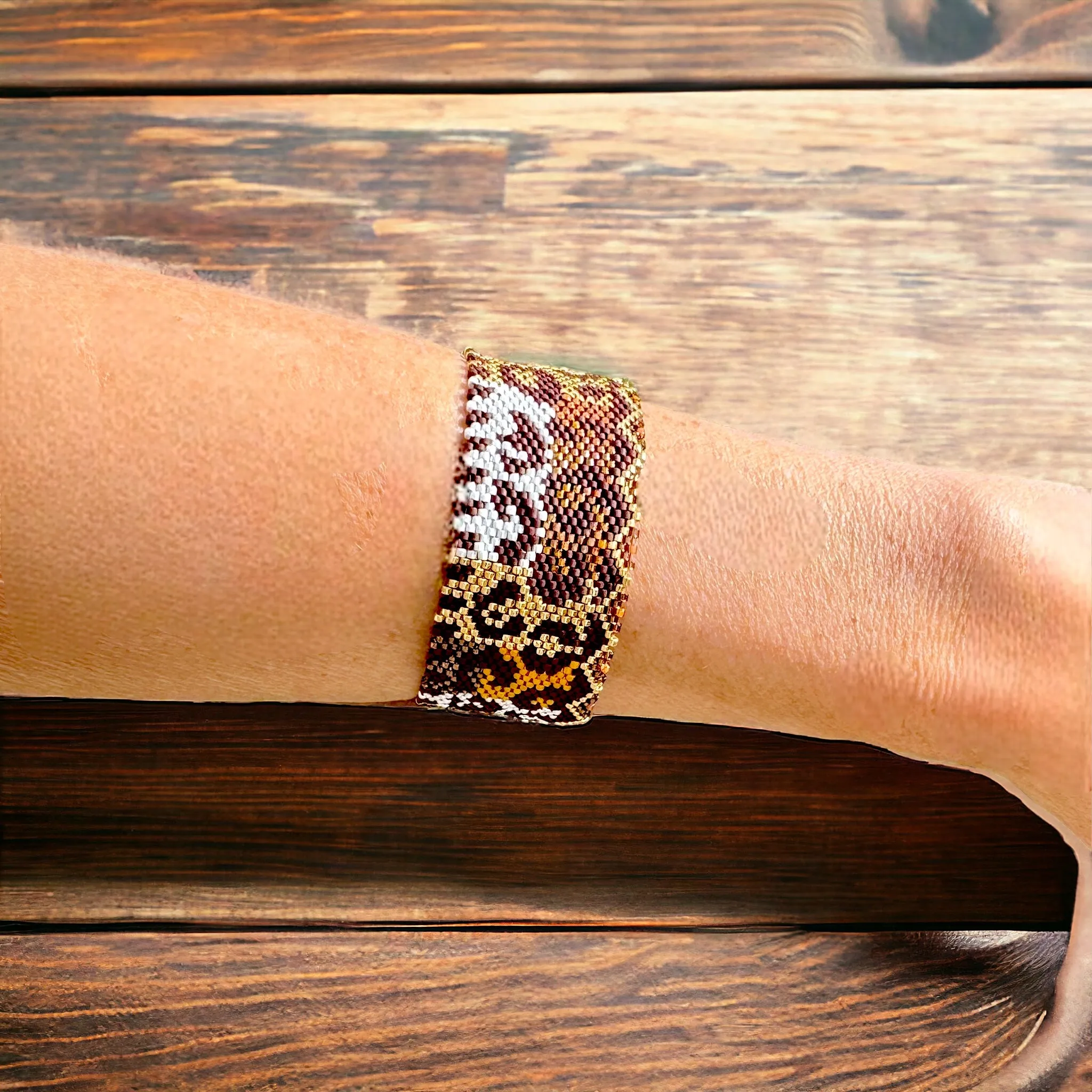 DIY Vertical Peyote Pattern - Bracelet JUNGLE WHISPER