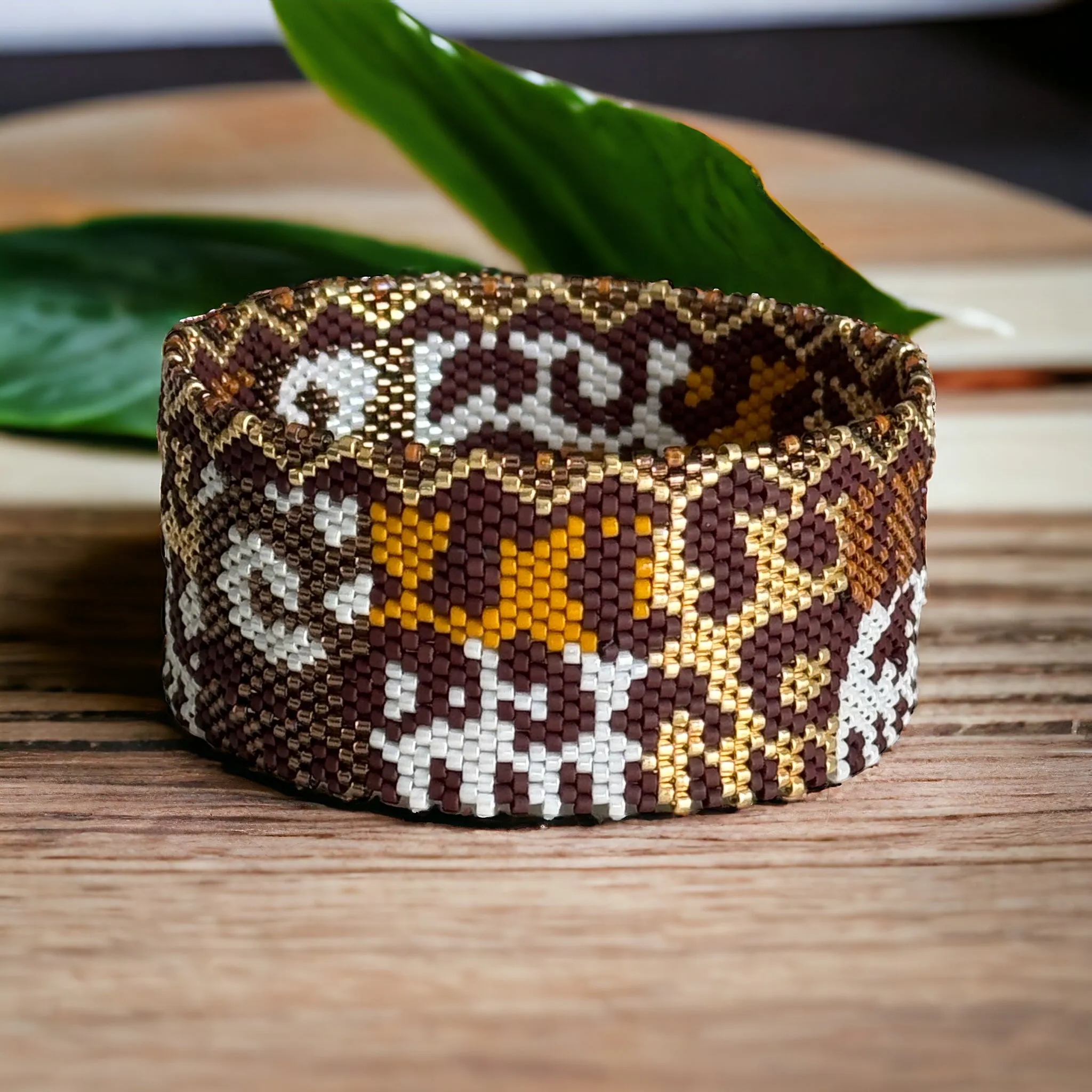DIY Vertical Peyote Pattern - Bracelet JUNGLE WHISPER