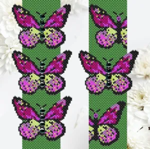 DIY Vertical Peyote Pattern - Bracelet PAPILLON