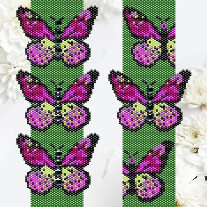 DIY Vertical Peyote Pattern - Bracelet PAPILLON