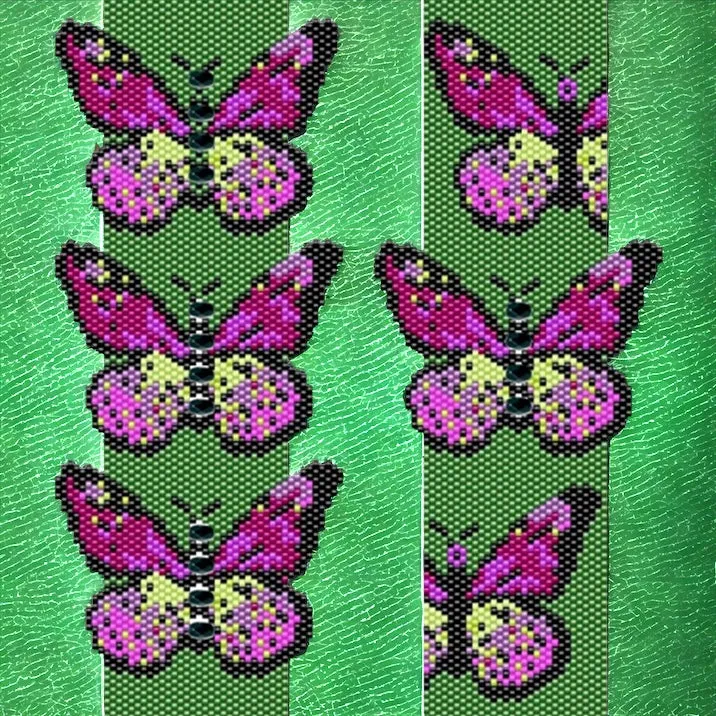DIY Vertical Peyote Pattern - Bracelet PAPILLON