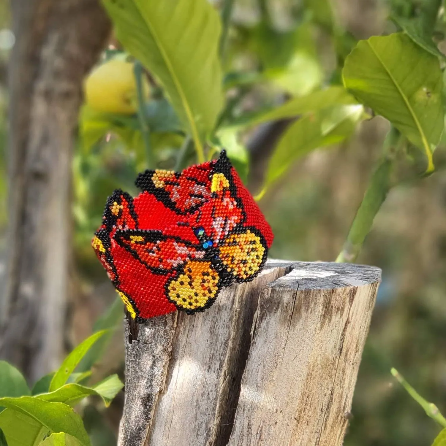DIY Vertical Peyote Pattern - Bracelet PAPILLON