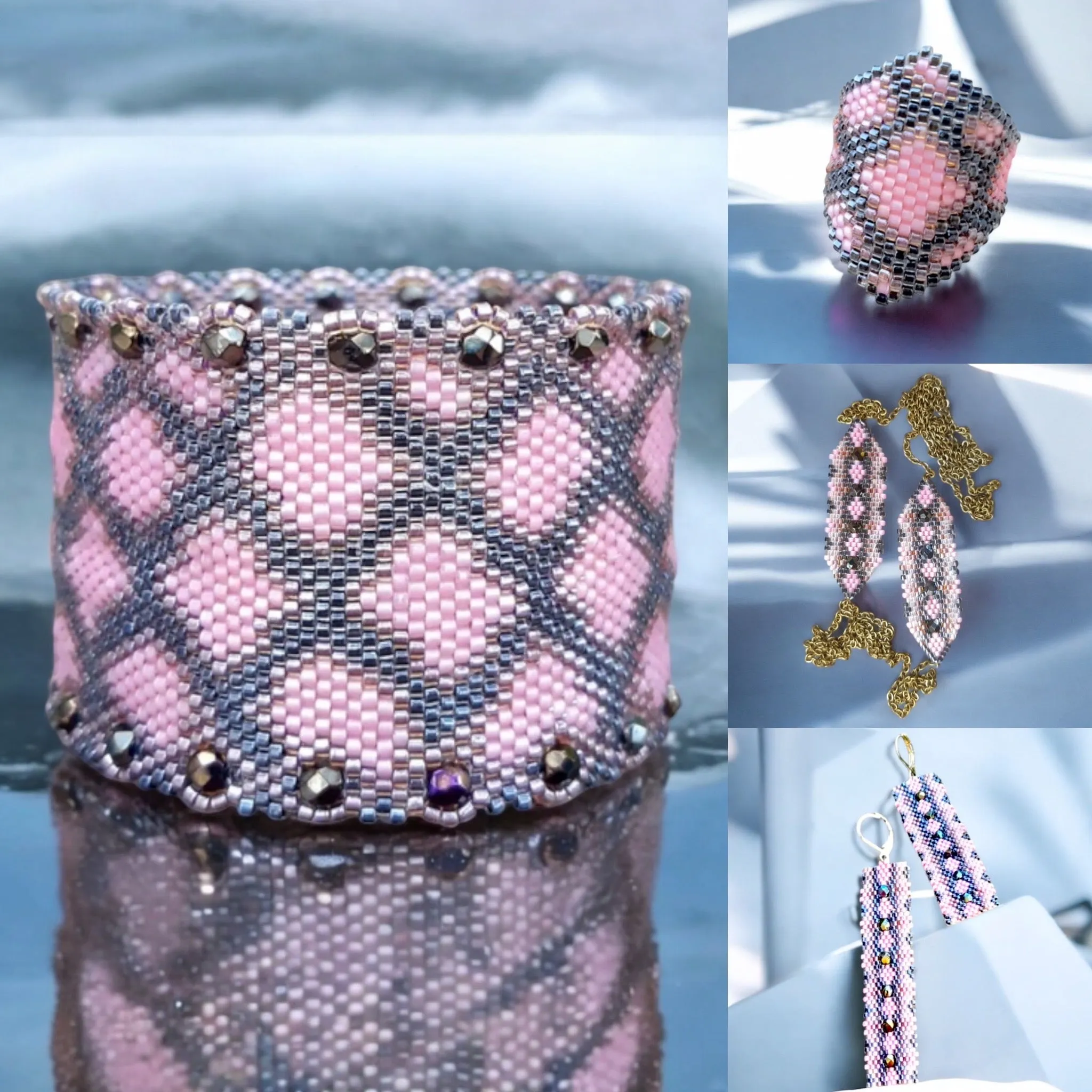 DIY Vertical Peyote Pattern - Bracelet SERPENT ROSY