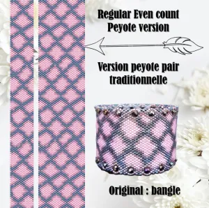 DIY Vertical Peyote Pattern - Bracelet SERPENT ROSY