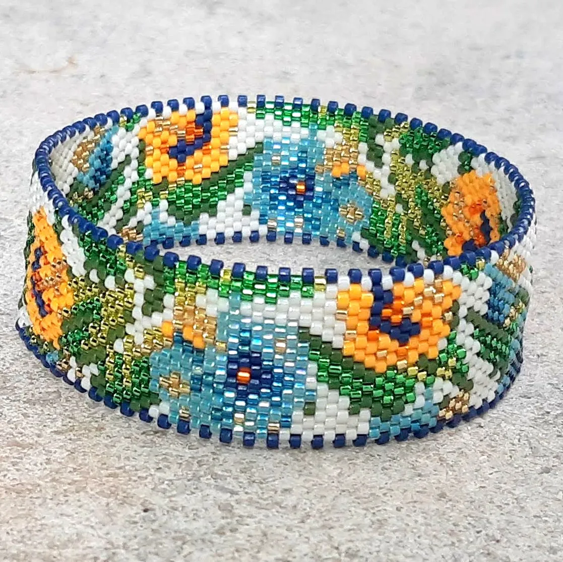 DIY Vertical Peyote Pattern - Bracelet SPRING MINI