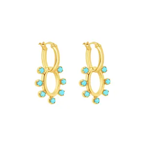 Dolly Hoop Earrings - Turquoise