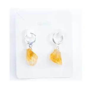 Earths Elements - Hoop Earrings w/Raw Crystals
