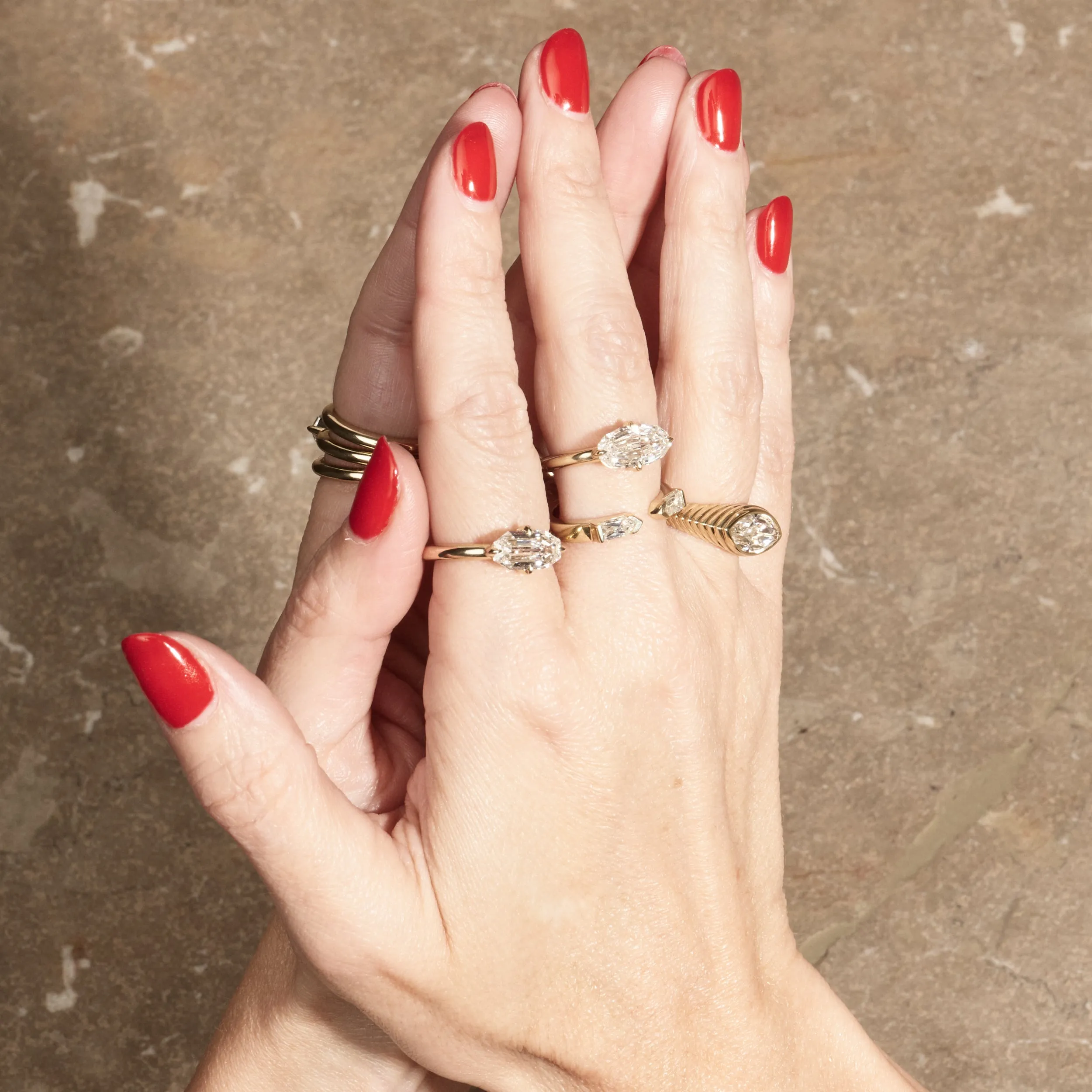 East-West Step Cut Octagon Ring