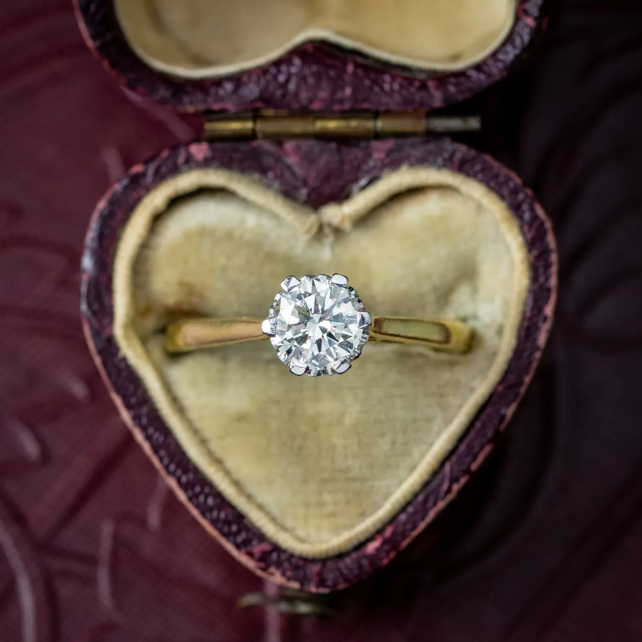 Edwardian Style Diamond Solitaire Ring 0.85ct Diamond