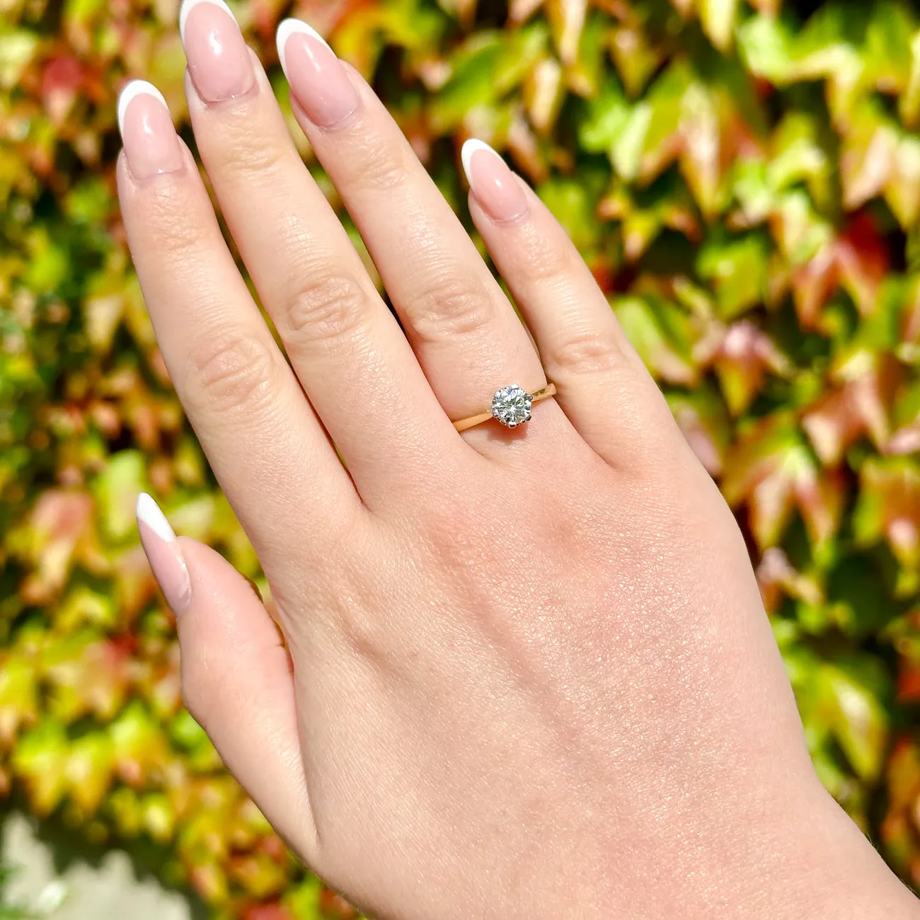 Edwardian Style Diamond Solitaire Ring 0.85ct Diamond