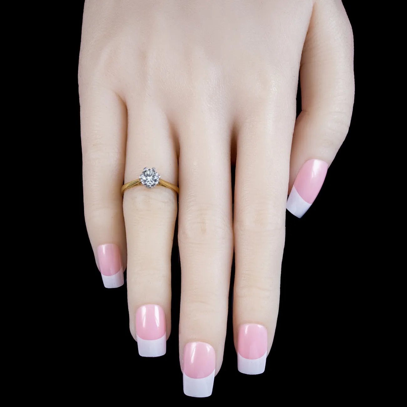 Edwardian Style Diamond Solitaire Ring 0.85ct Diamond