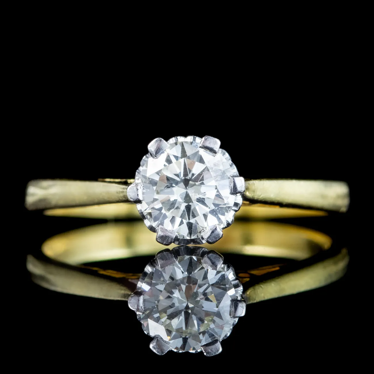 Edwardian Style Diamond Solitaire Ring 0.85ct Diamond