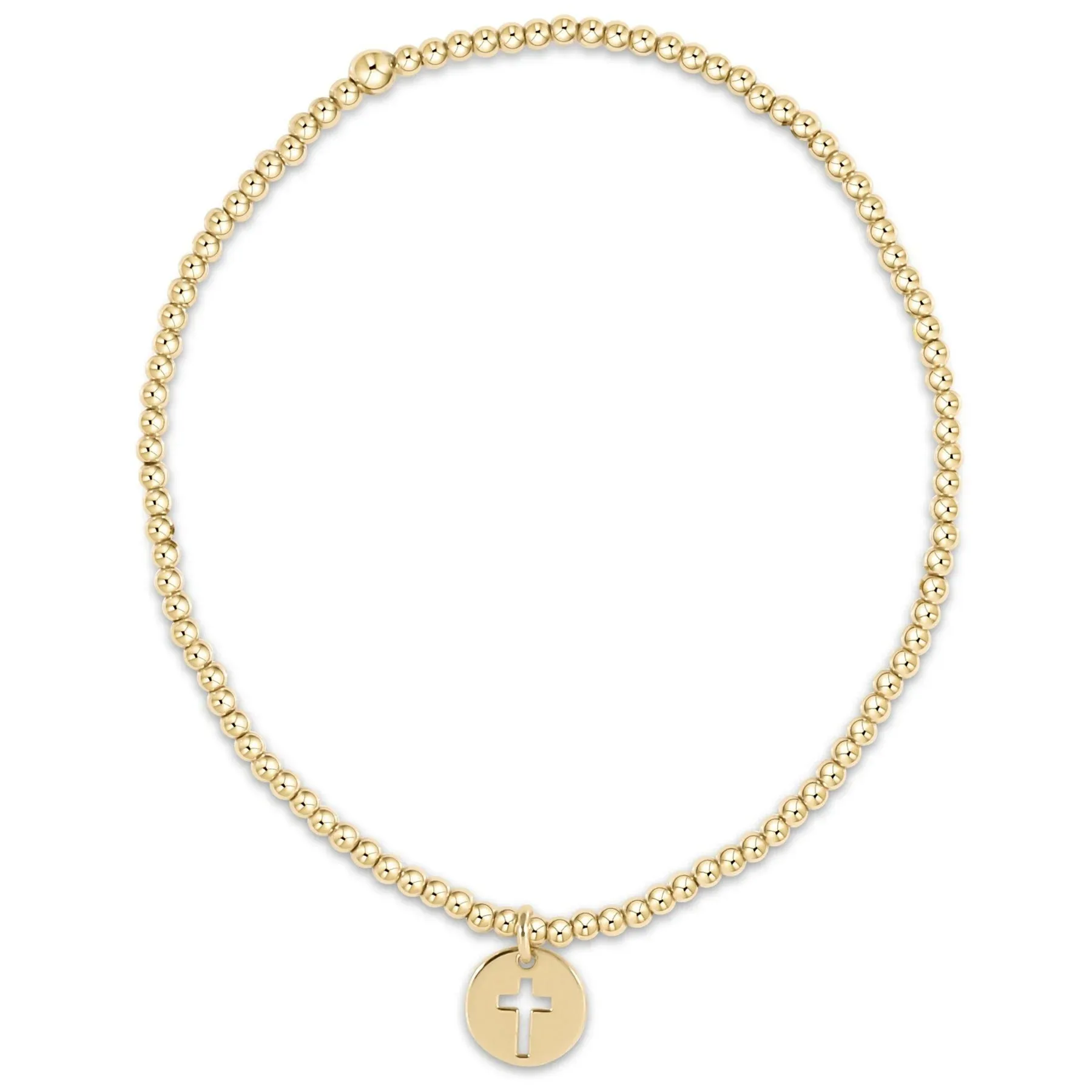 egirl Classic Gold 2mm Bead Bracelet Blessed Charm