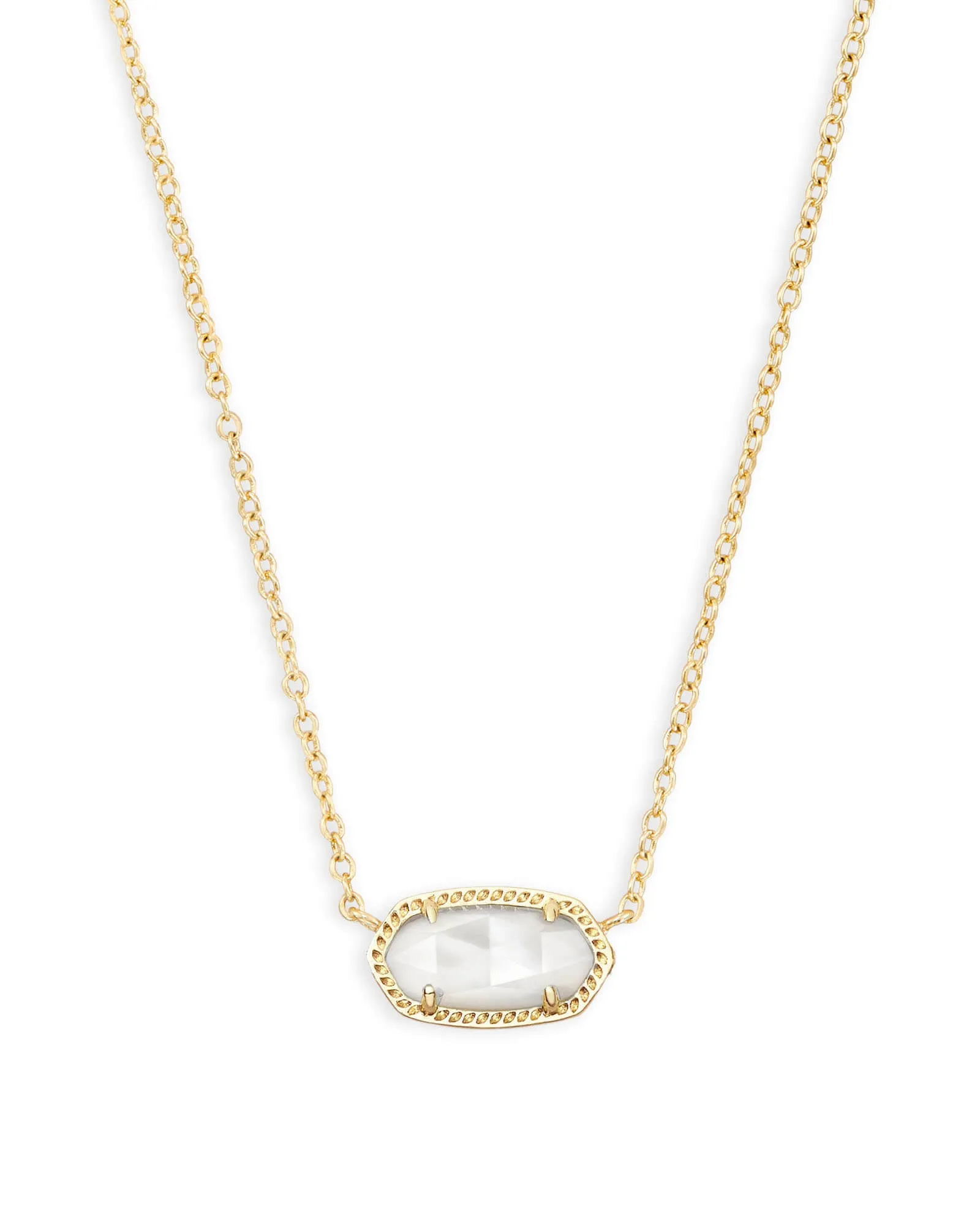 ELISA SHORT PENDANT NECKLACE GOLD IVORY MOTHER OF PEARL
