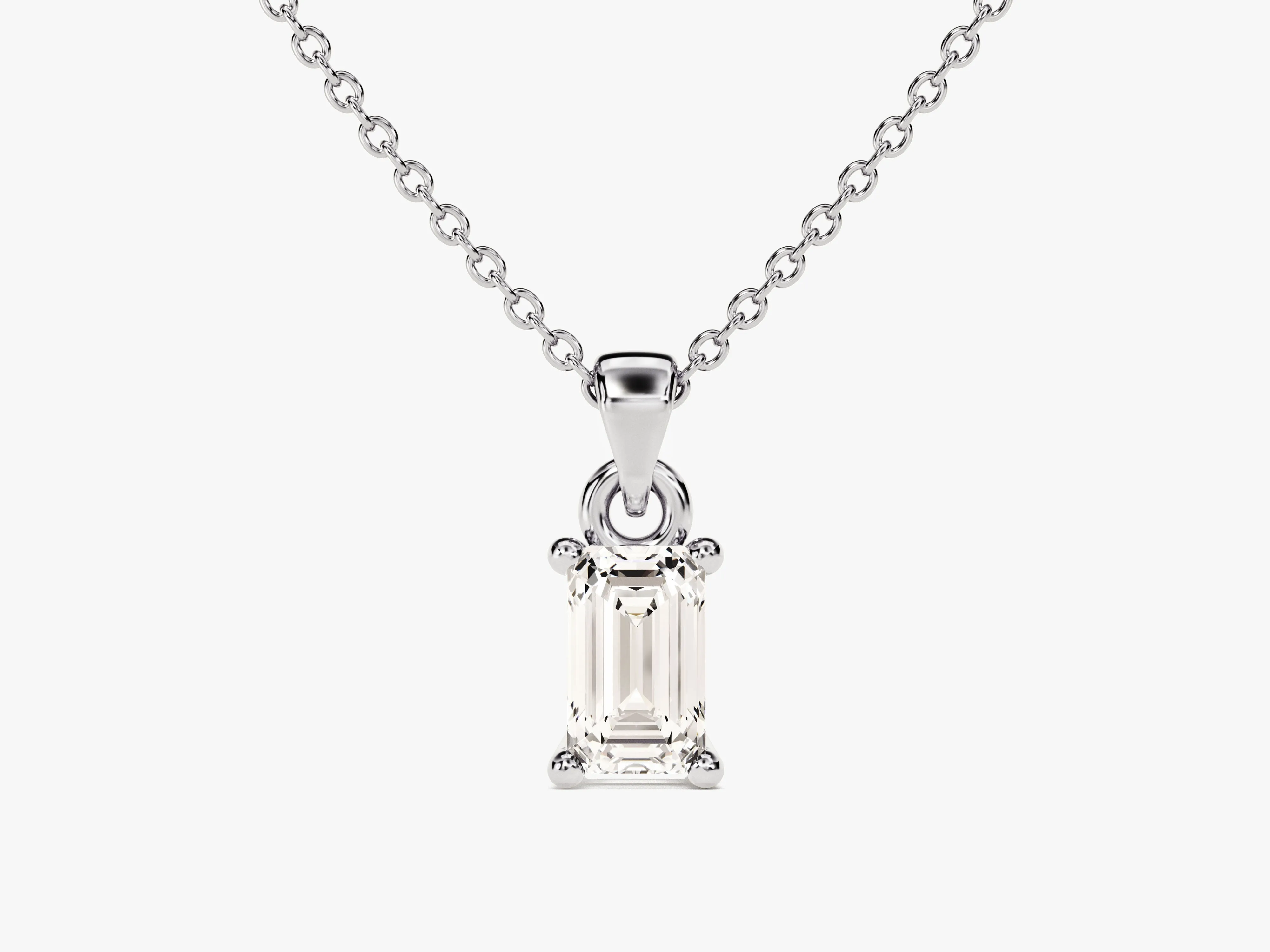 Emerald Cut Moissanite Solitaire Pendant (0.50 CT)
