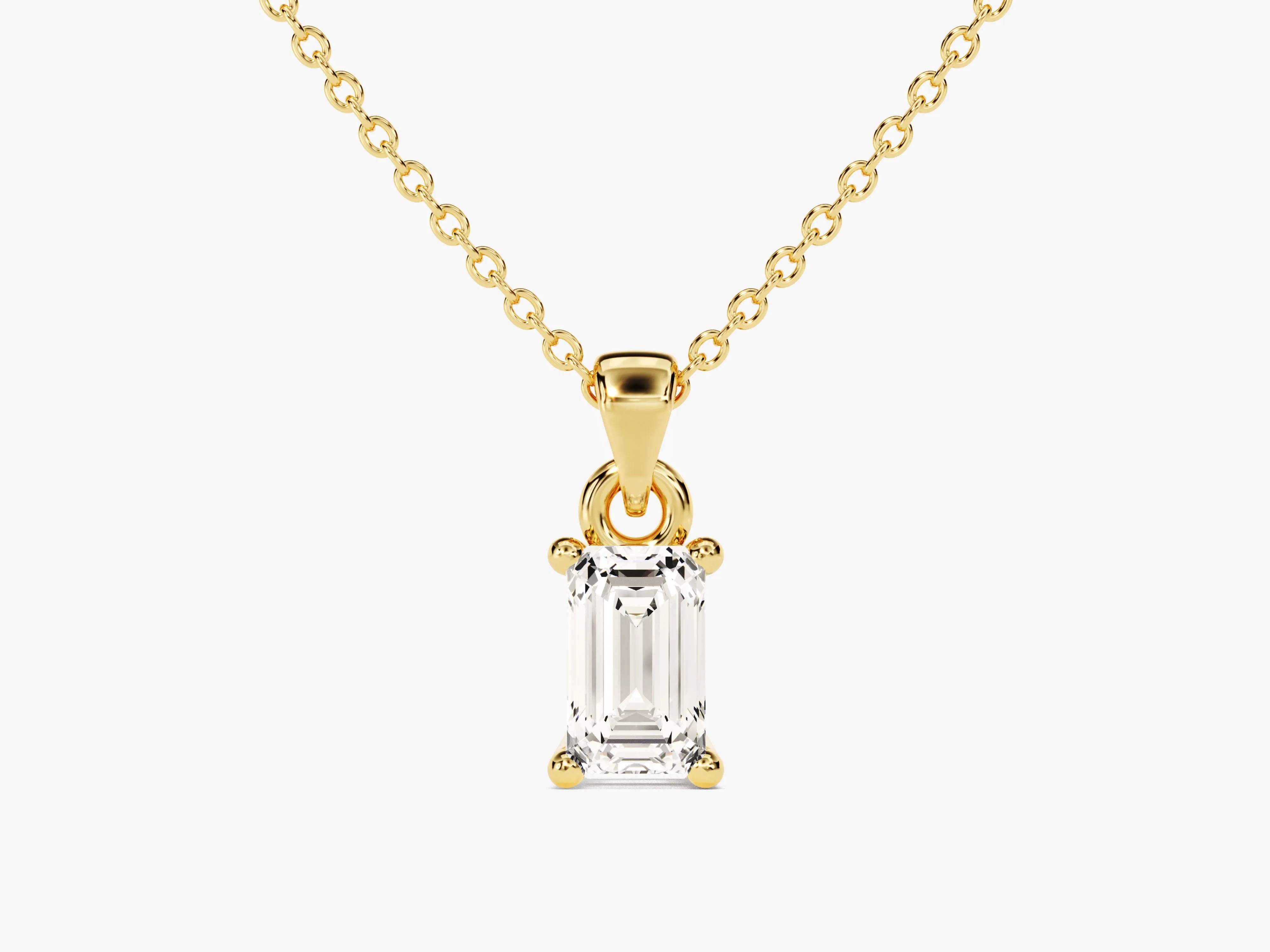 Emerald Cut Moissanite Solitaire Pendant (0.50 CT)