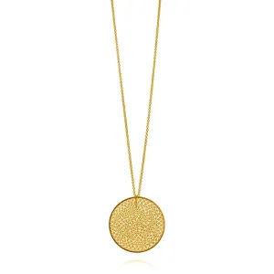 EMMA GOLD LARGE PENDANT NECKLACE FILIGREE