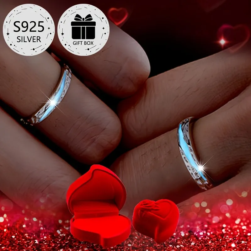 Enamel Glow-in-the-Dark Engagement Rings Set