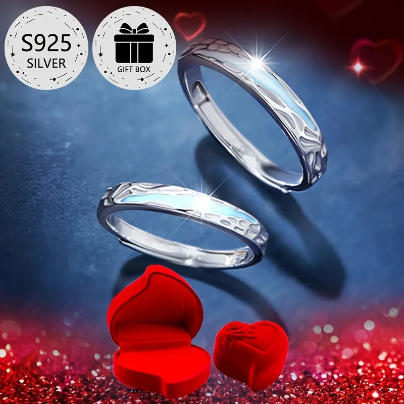 Enamel Glow-in-the-Dark Engagement Rings Set