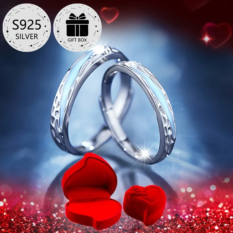Enamel Glow-in-the-Dark Engagement Rings Set