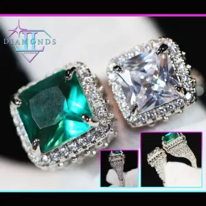 Engagement Ring | Green Diamond Ring | Womens Promise Ring |  Aquamarine Engagement Ring | Green Engagement Ring | Tourmaline Ring | Ring