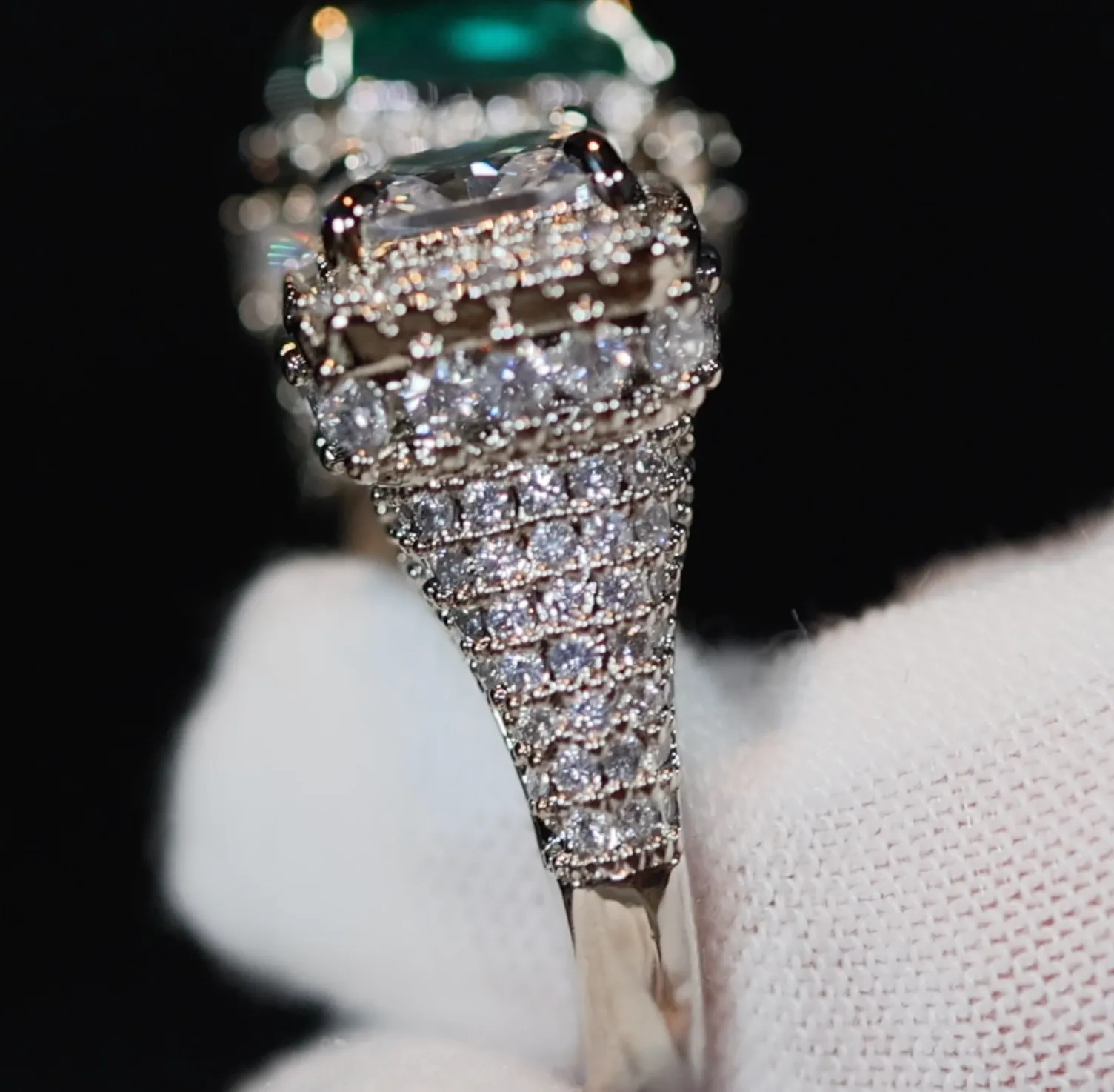 Engagement Ring | Green Diamond Ring | Womens Promise Ring |  Aquamarine Engagement Ring | Green Engagement Ring | Tourmaline Ring | Ring
