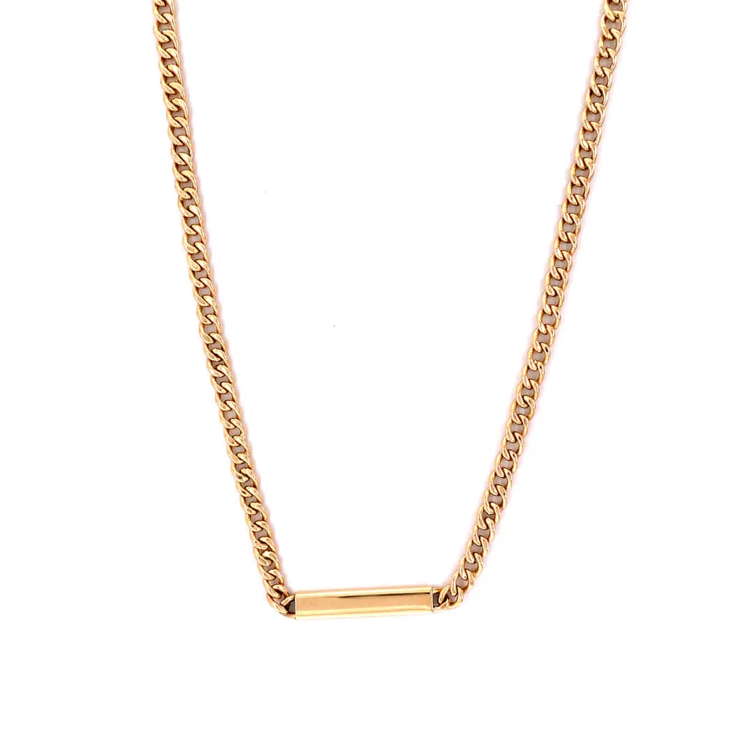 Engravable Bar Link Choker Necklace