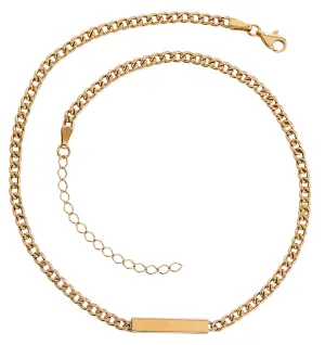 Engravable Bar Link Choker Necklace
