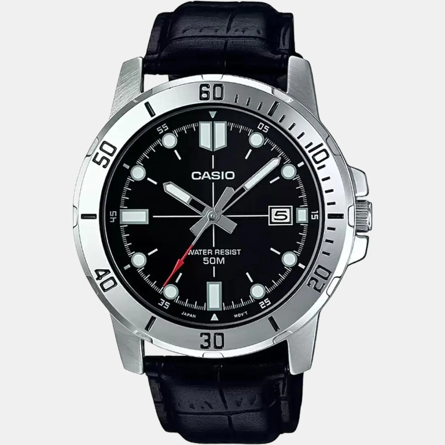 Enticer Men's Analog Leather Watch A1371 - MTP-VD01L-1EVUDF