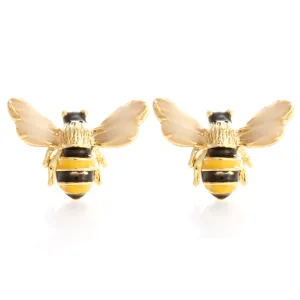 Epoxy Honeybee Stud Earrings