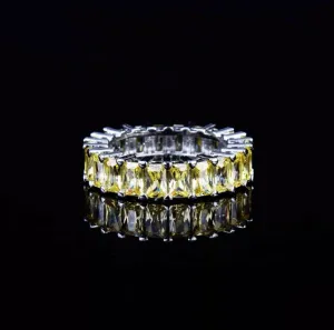 Eternity Ring | Yellow Diamond Ring | Yellow Diamond Engagement Rings | Canary Yellow Diamond Ring | Baguette Ring | Womens Engagement Ring