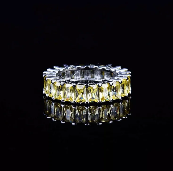Eternity Ring | Yellow Diamond Ring | Yellow Diamond Engagement Rings | Canary Yellow Diamond Ring | Baguette Ring | Womens Engagement Ring