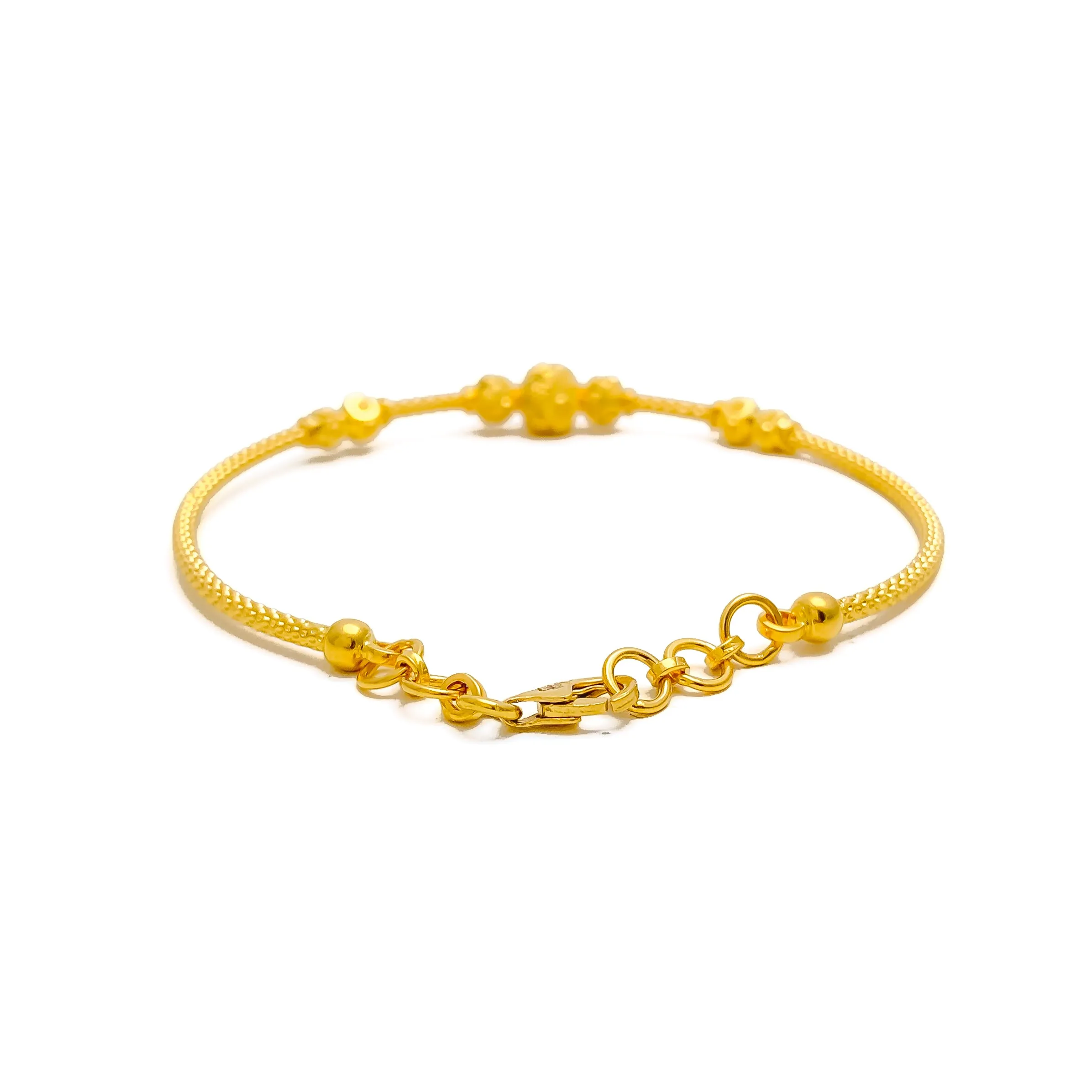 Ethereal Engraved 22k Gold Bangle Bracelet