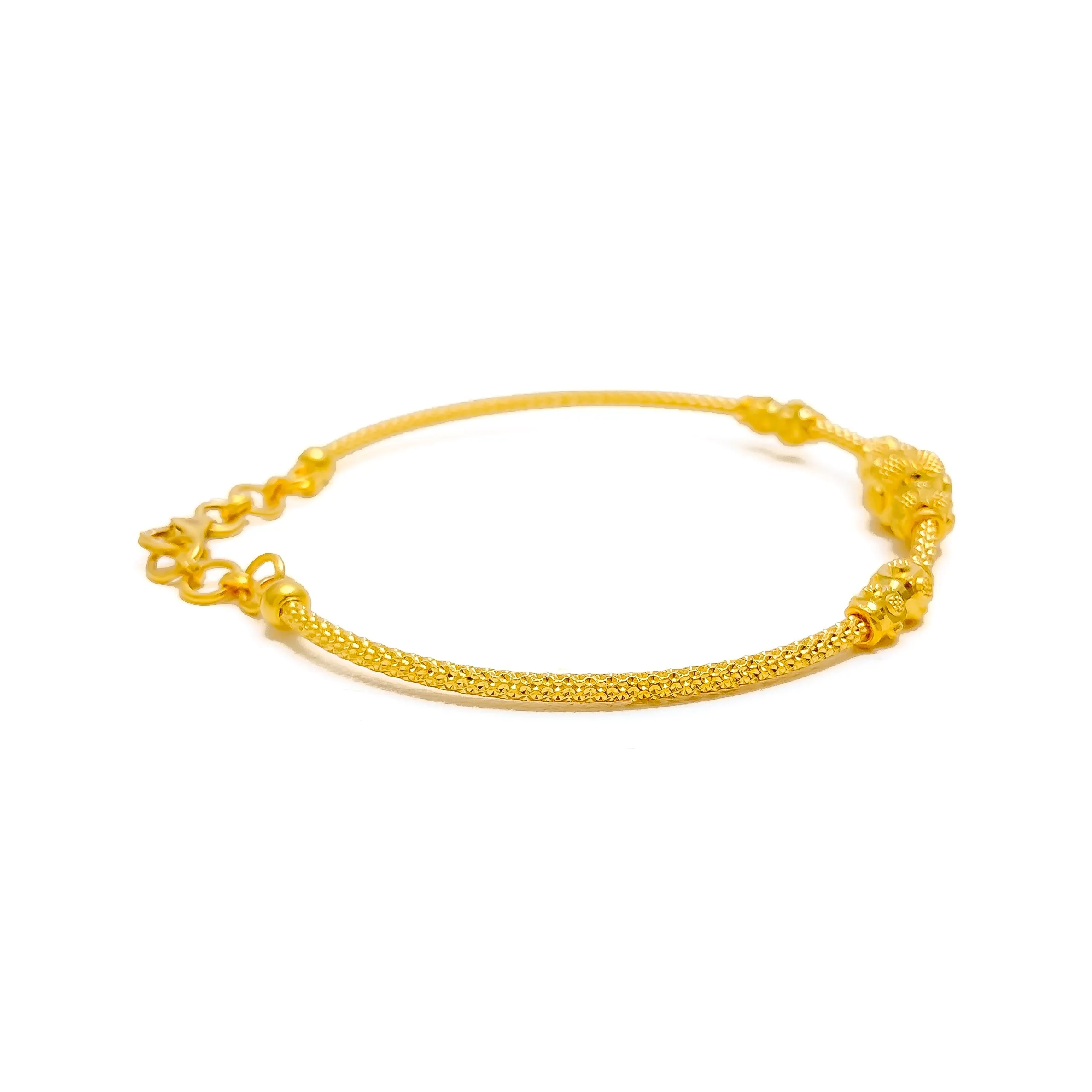 Ethereal Engraved 22k Gold Bangle Bracelet