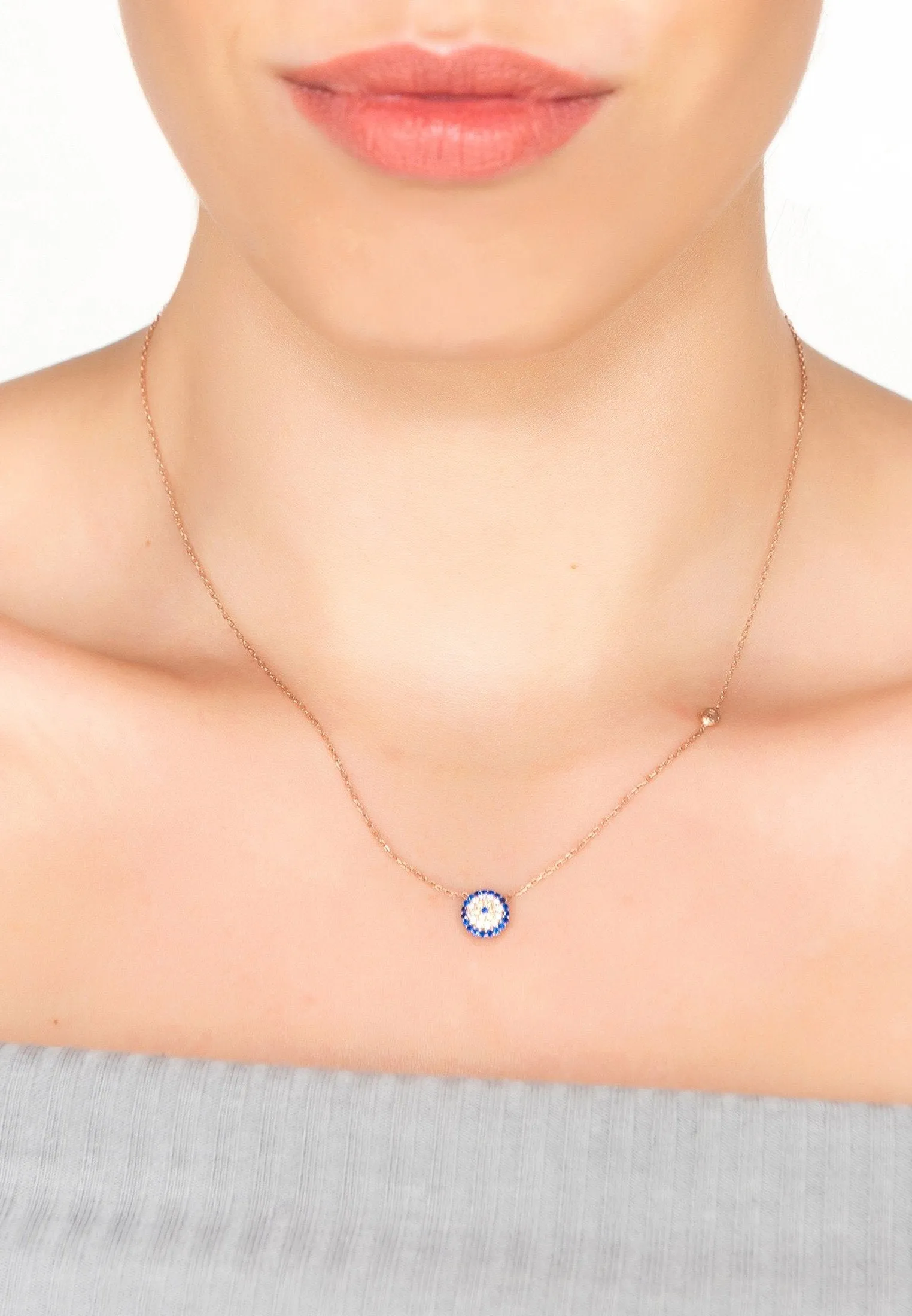 Evil Eye Necklace Rosegold