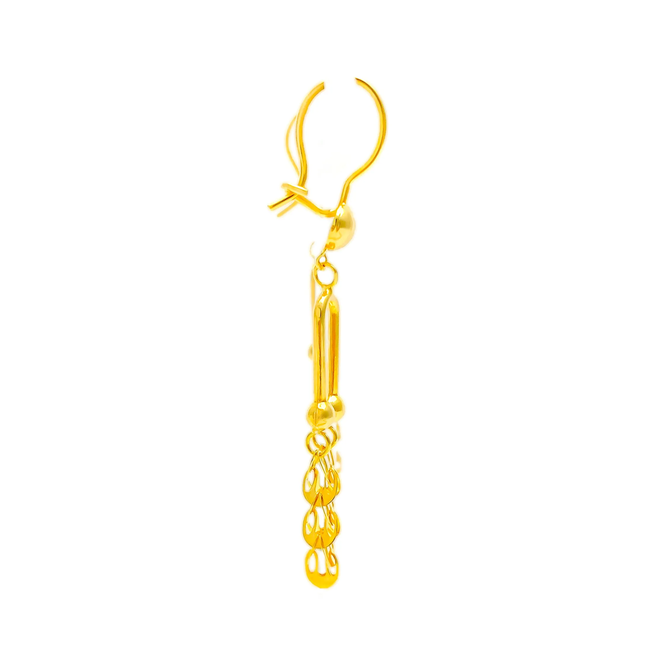 Exquisite Dainty 21k Gold Hanging Earrings